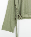 Jorit See-Through Strap Ribbon Long Sleeve Tee