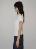 RIBBED V SLIT HALF T