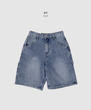 Carpenter Bermuda Knee Length Banding Denim Shorts