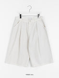 [unisex] Kelane Pintuck Bermuda Cotton Pants