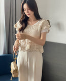 [Planning] Beria U-neck Ribbed Short Sleeve Knit