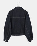 Mizen Collar Pocket Washed Denim Jacket
