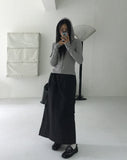 Weden Pile Banding Cotton Cargo Long Skirt