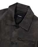FAUX LEATHER CARCOAT