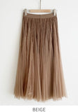 Koje Banding Pleated Velvet Tulle Skirt