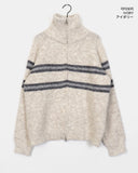 Laport Line Stripe Two-Way Knit Zip-Up