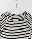 Colmen Stripe Hood Crop Short Sleeve Tee