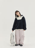 [BAONHAUS] Tomomb half zip-up color matching fleece hoodie