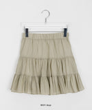 Muju Tiered Banding Mini Skirt