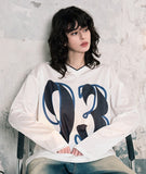 93 V-Neck Mesh Jersey Long Sleeve