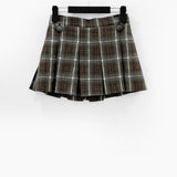 Folda Check Pleated Mini Skirt