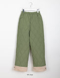 Kemin banding fleece quilted pants