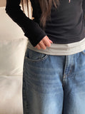 Celti Color Matching Layered All-in-one Long Sleeve T-Shirt