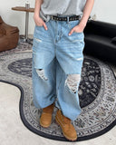 Etes Damaged Denim Pants