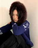 Newa Nordic Fur Two-Way Knit Hooded Zip-Up