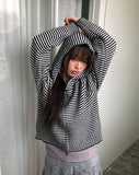 Seoan Stripe Two-Way Knit Hood Zip-Up