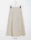 Porib Banding Flare Suede Long Skirt