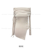 Kants Slit Off-Shoulder Long Sleeve