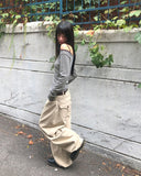 Two-fit Stripe Unbalanced Strap Long Sleeve T-Shirt