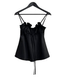 Frill satin bustier