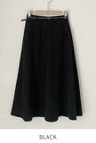 Meshu Suede Flare Long Skirt (Belt Set)