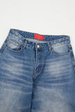 Logan cat washed wide denim pants
