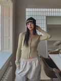 [U-BASIC] My ribbed V-neck cardigan