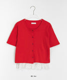 Hyori Frill Dot Sleeveless Cardigan Set