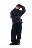 Sheer button volume fit sweatpants