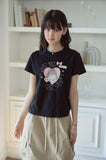 Miyucat Crop Short Sleeve Tee