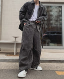 East Belted Wide Denim Pants
