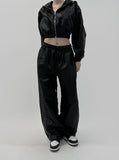 Suede Glossy Track Pants