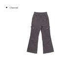 Buo Diagonal Cargo Pocket Cotton Bootcut Pants