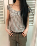 Swen Check Halter Blouse