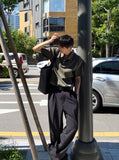 Collar Henry Neck Boonto Short Sleeve T-shirt