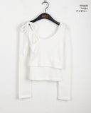 [SET] Shopee Ribbon Strap Unbalanced Sleeveless Ribbed T-shirt