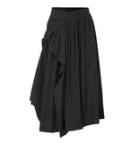 Asymmetrical Draped Layered Long Skirt