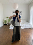 Dilpin Fringe Washing Denim Skirt