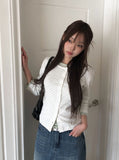 Deton Tencel Basic Round Three Quarter Sleeve T-Shirt