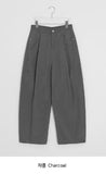 Pocol Pintuck Cotton Wide Balloon Pants