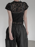 Lace Patchwork Strap Sleeveless
