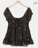 Lanelle Flower Sleeveless Blouse