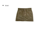Veil khaki suede mini skirt