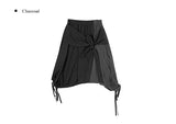Tujeu Check Wrap String Layered Skirt