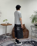 Leton embroidery bermuda denim pants