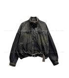 Motion Belted Balloon Denim Jacket