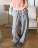 [Brushed Lining] Chels Frill Tiered Layered Jogger Training Pants