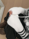 [Fur lining] Reveal vintage belt shirring suede 3cm middle boots
