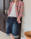 Reina Summer Check Over Fit Shirt