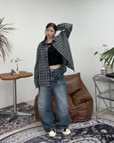 Per pintuck wide denim pants